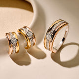 Contrast Tricolor Zirkonia Ring