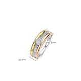 Contrast Tricolor Zirkonia Ring