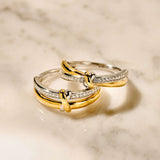 Contrast Knot Zirkonia Ring