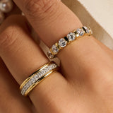 Triple Band Zirkonia Ring Goudkleurig
