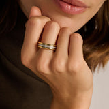 Triple Open Band Zirkonia Ring Goudkleurig