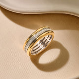 Triple Open Band Zirkonia Ring Goudkleurig