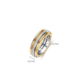 Triple Open Band Zirkonia Ring Goudkleurig