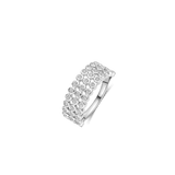 Layered Ronde Zirkonia Ring Zilver