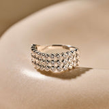 Layered Ronde Zirkonia Ring Zilver