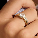 Double Band Zirkonia Ring Goudkleurig