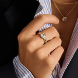 Double Band Zirkonia Ring Goudkleurig