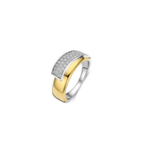 Contrast Twisted Zirkonia Ring
