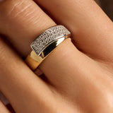 Contrast Twisted Zirkonia Ring