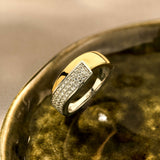 Contrast Twisted Zirkonia Ring