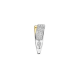 Contrast Twisted Zirkonia Ring