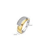 Contrast Twisted Zirkonia Ring