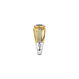 Blauwe Cushion Structure Ring