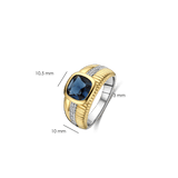 Blauwe Cushion Structure Ring