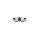 Blauwe Cushion Zirkonia Ring