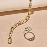 Open Schakel Ring met Ronde Zirkonia