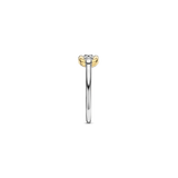 Open Schakel Ring met Ronde Zirkonia
