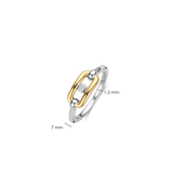 Open Schakel Ring met Ronde Zirkonia