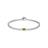 Baguette Tennis Armband met Smaragdgroen