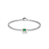 Baguette Tennis Armband met Smaragdgroen