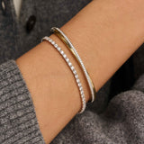 Zirkonia Crossover Bangle Bicolor