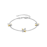 Zirkonia Cross Armband Bicolor