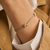 Zirkonia Cross Armband Bicolor
