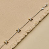 Zirkonia Cross Armband Bicolor