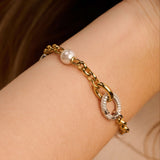 Connected Zirkonia Parel Armband