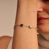 Blauwe Cushion Charm Armband