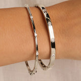 Classic Rechthoekige Zirkonia Bangle Zilver