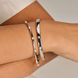 Classic Rechthoekige Zirkonia Bangle Zilver