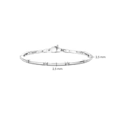 Classic Rechthoekige Zirkonia Bangle Zilver