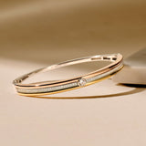 Contrast Tricolor Zirkonia Bangle