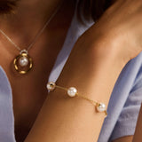 Parel Charm Armband Goudkleurig