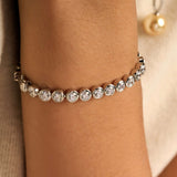 Ronde Zirkonia Armband Zilver