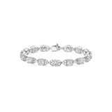 Zirkonia Schakel Armband Zilver