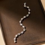 Zirkonia Schakel Armband Zilver