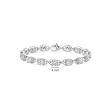 Zirkonia Schakel Armband Zilver