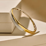 Contrast Twisted Zirkonia Bangle