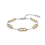 Open Schakel Armband met Ronde Zirkonia