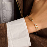 Open Schakel Armband met Ronde Zirkonia