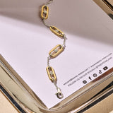 Open Schakel Armband met Ronde Zirkonia