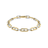 Chunky Open Schakel Armband met Ronde Zirkonia