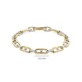 Chunky Open Schakel Armband met Ronde Zirkonia