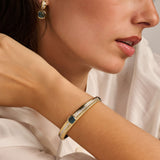 Blauwe Cushion Structure Bangle
