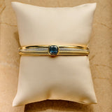 Blauwe Cushion Structure Bangle