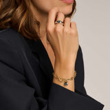 Blauwe Cushion Schakel Armband