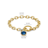 Blauwe Cushion Schakel Armband