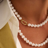 Lange Parel Ketting met schakel 90cm